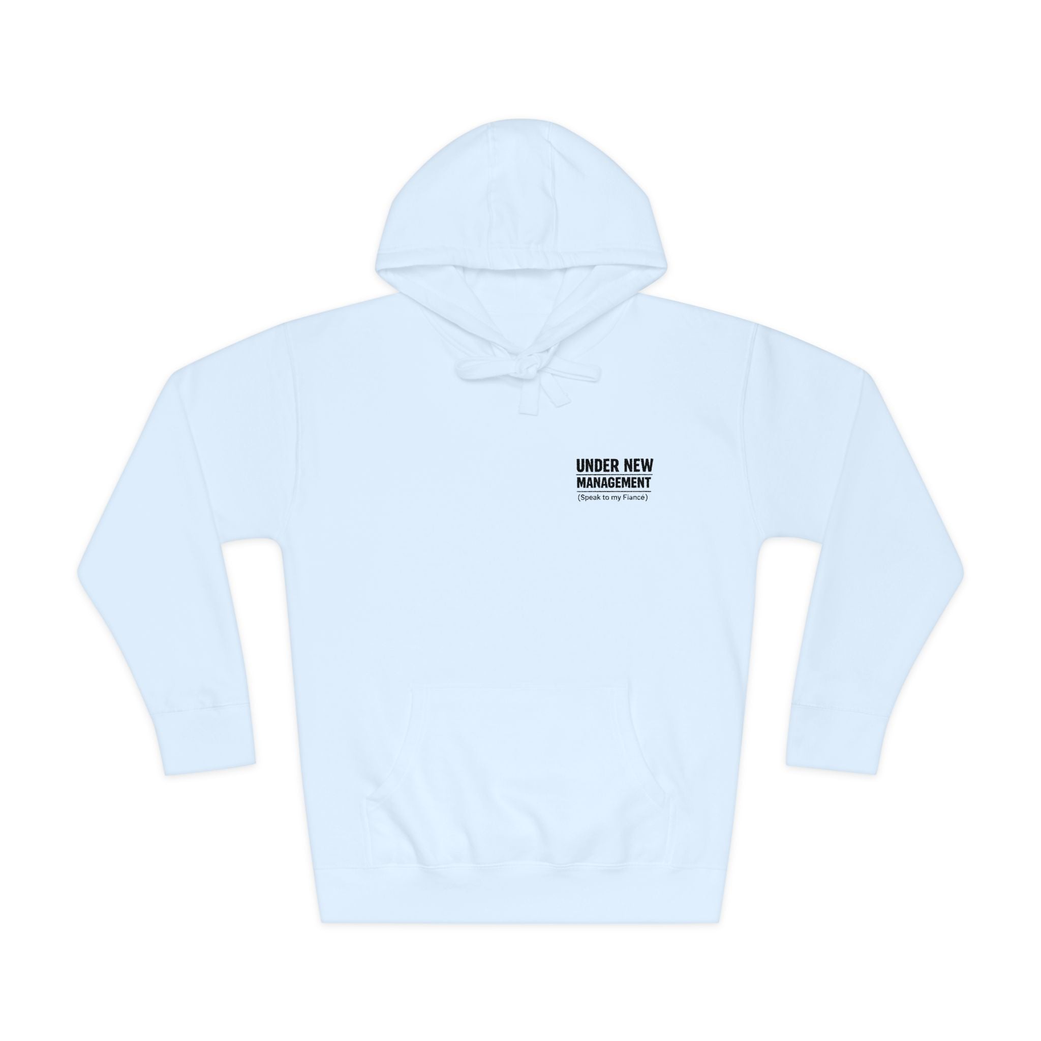 Minimal 'Under New Management' Fleece Hoodie — Funny New Parent Gift