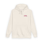 Hoodie — Minimal Red Script Chest Logo Fleece Hoodie