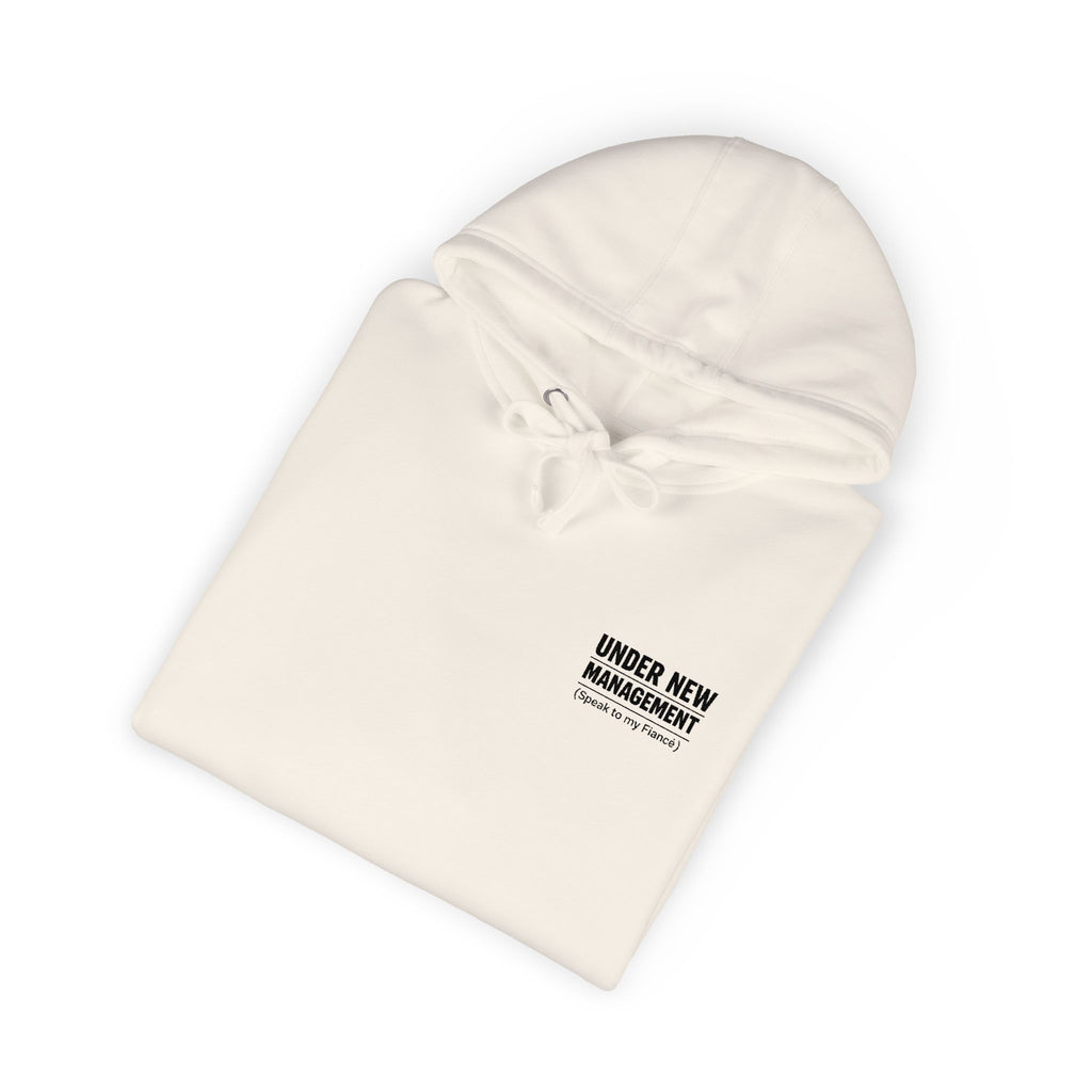 Minimal 'Under New Management' Fleece Hoodie — Funny New Parent Gift