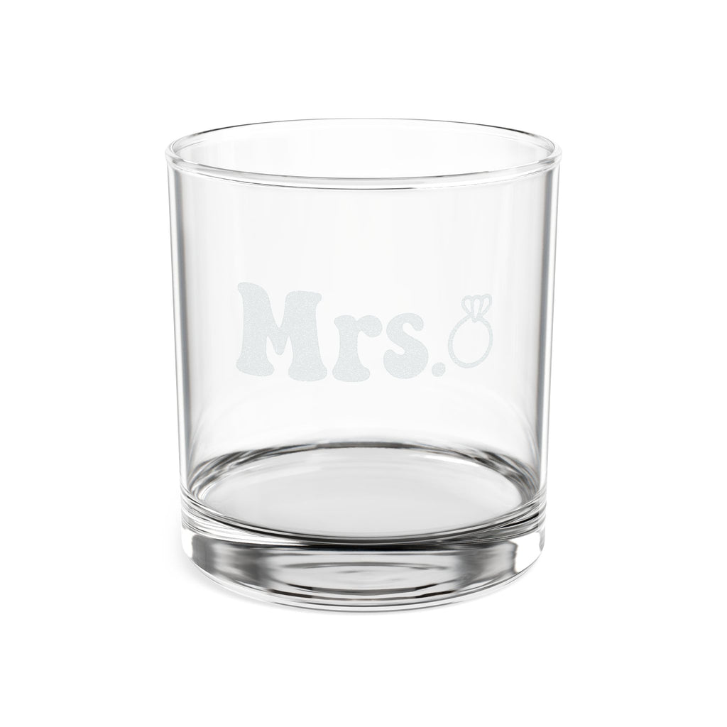 Engraved 'Mrs.' Whiskey Glass — 10.5 oz Personalized Rocks Glass, Bridal Gift