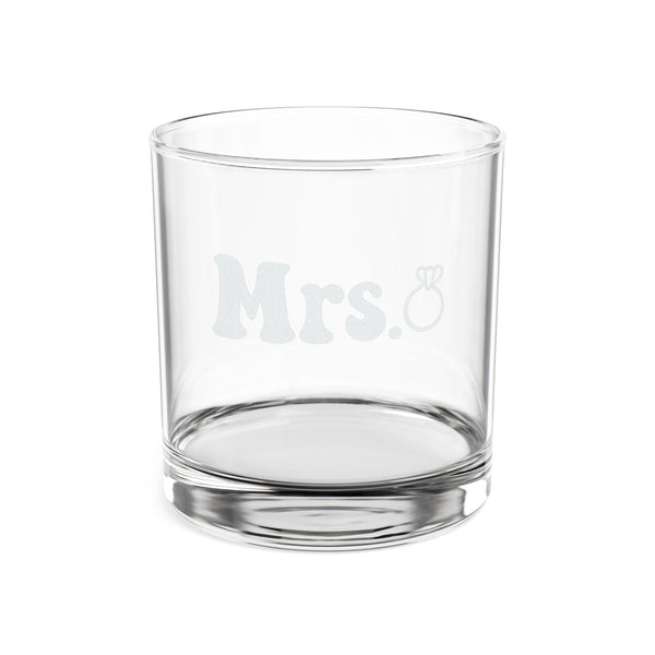 Engraved 'Mrs.' Whiskey Glass — 10.5 oz Personalized Rocks Glass, Bridal Gift