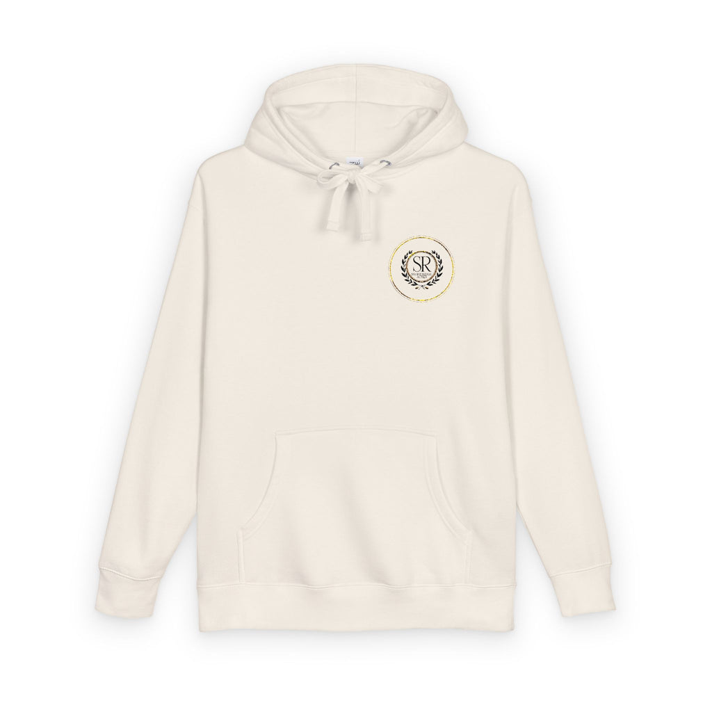 Rose Crest Hoodie — Pink Floral Graphic Fleece Pullover