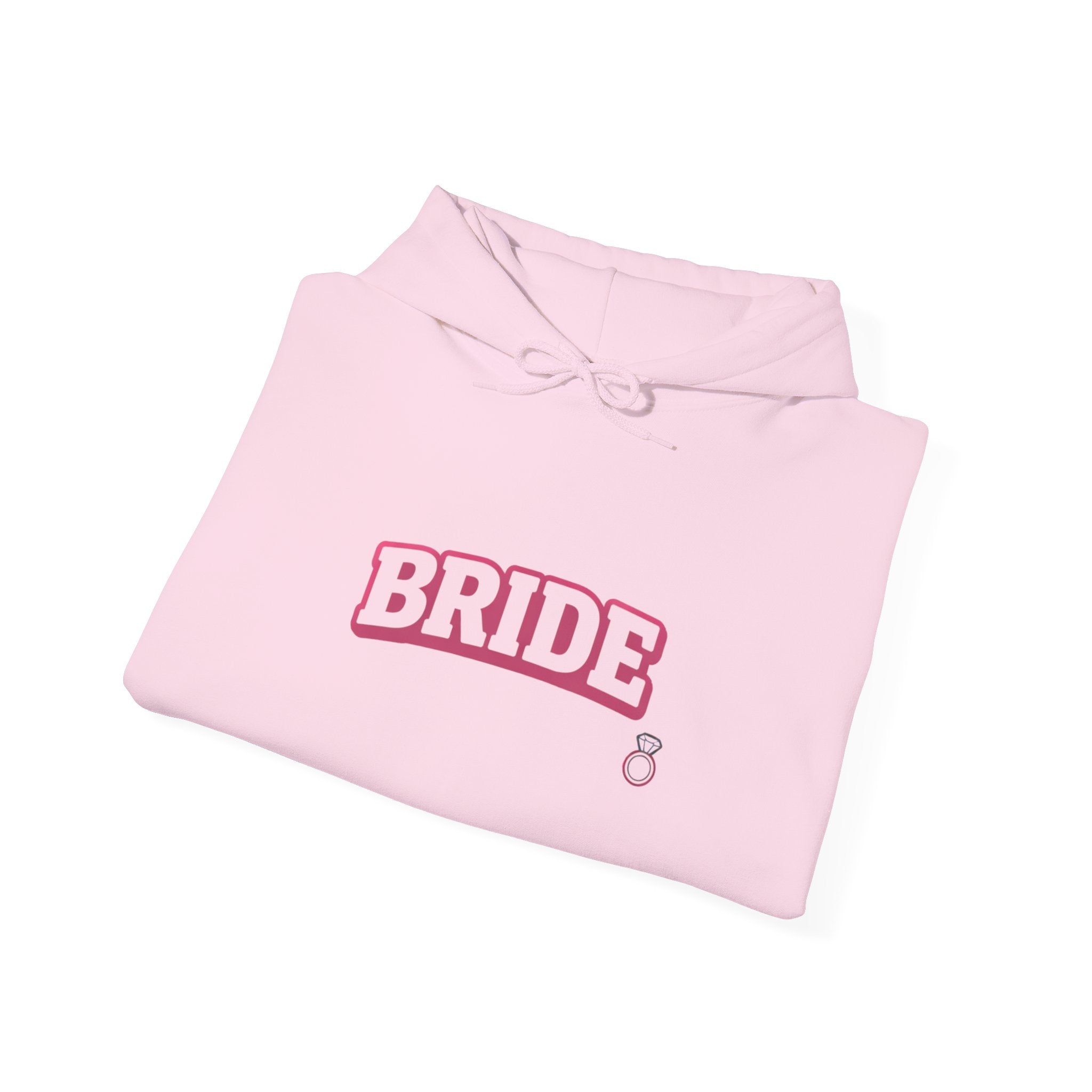 Bride Hoodie — Bachelorette Party Pullover with Pink 'BRIDE' Graphic