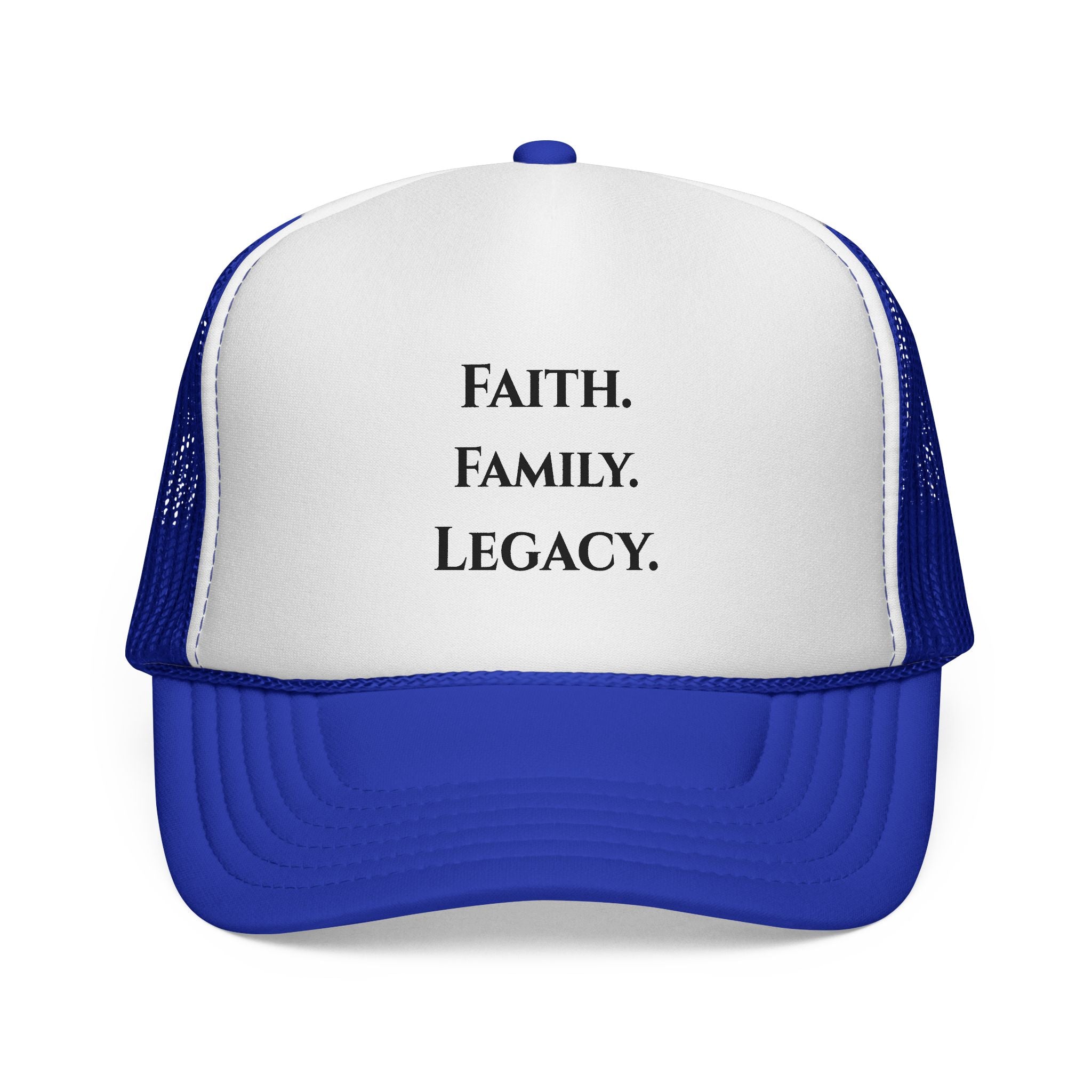 Faith. Family. Legacy. Trucker Hat – Inspirational Mesh Cap for Men & Women
