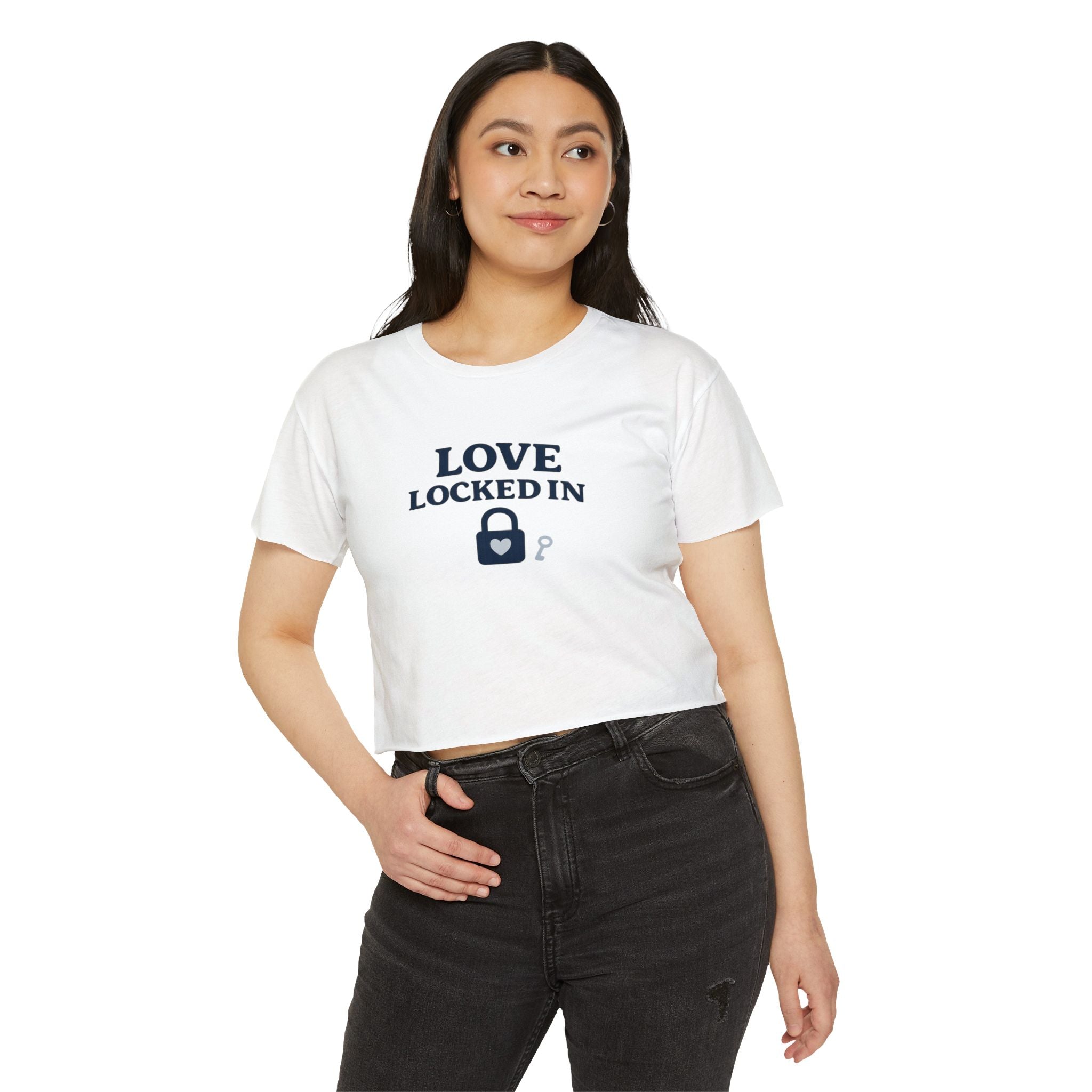 Love Locked In Crop Top — Women's Romantic Festival Tee