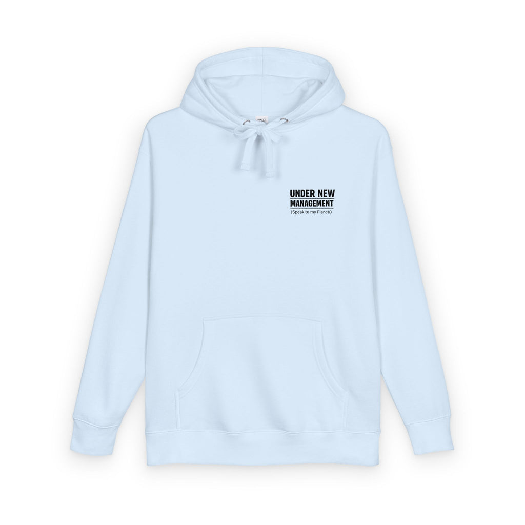 Minimal 'Under New Management' Fleece Hoodie — Funny New Parent Gift