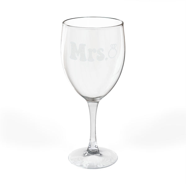 Engraved 'Mrs.' Wine Glass - 10.5oz Bridal & Wedding Gift