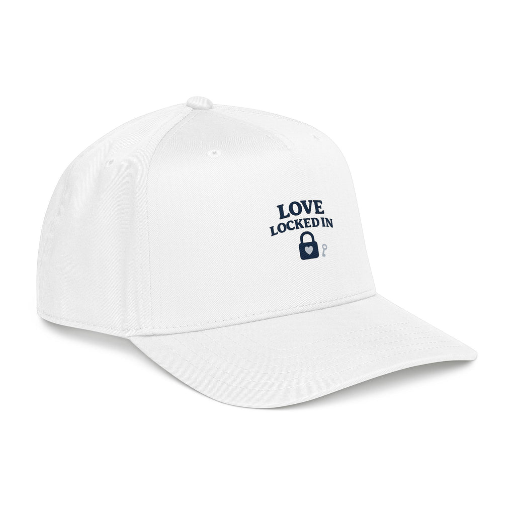 Love Locked In Baseball Cap — Embroidered Padlock Design