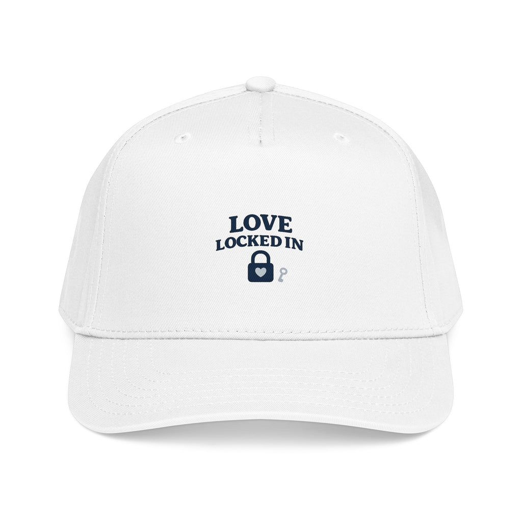 Love Locked In Baseball Cap — Embroidered Padlock Design