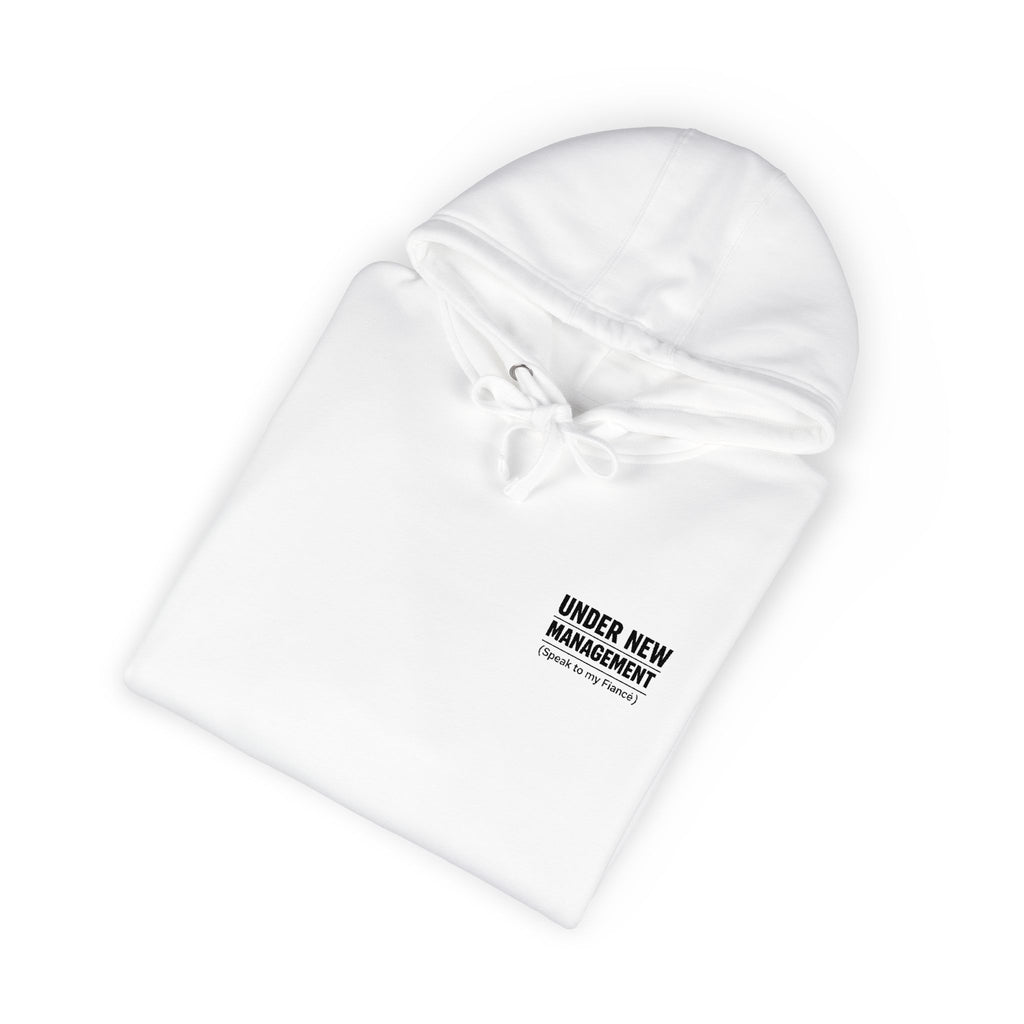 Minimal 'Under New Management' Fleece Hoodie — Funny New Parent Gift