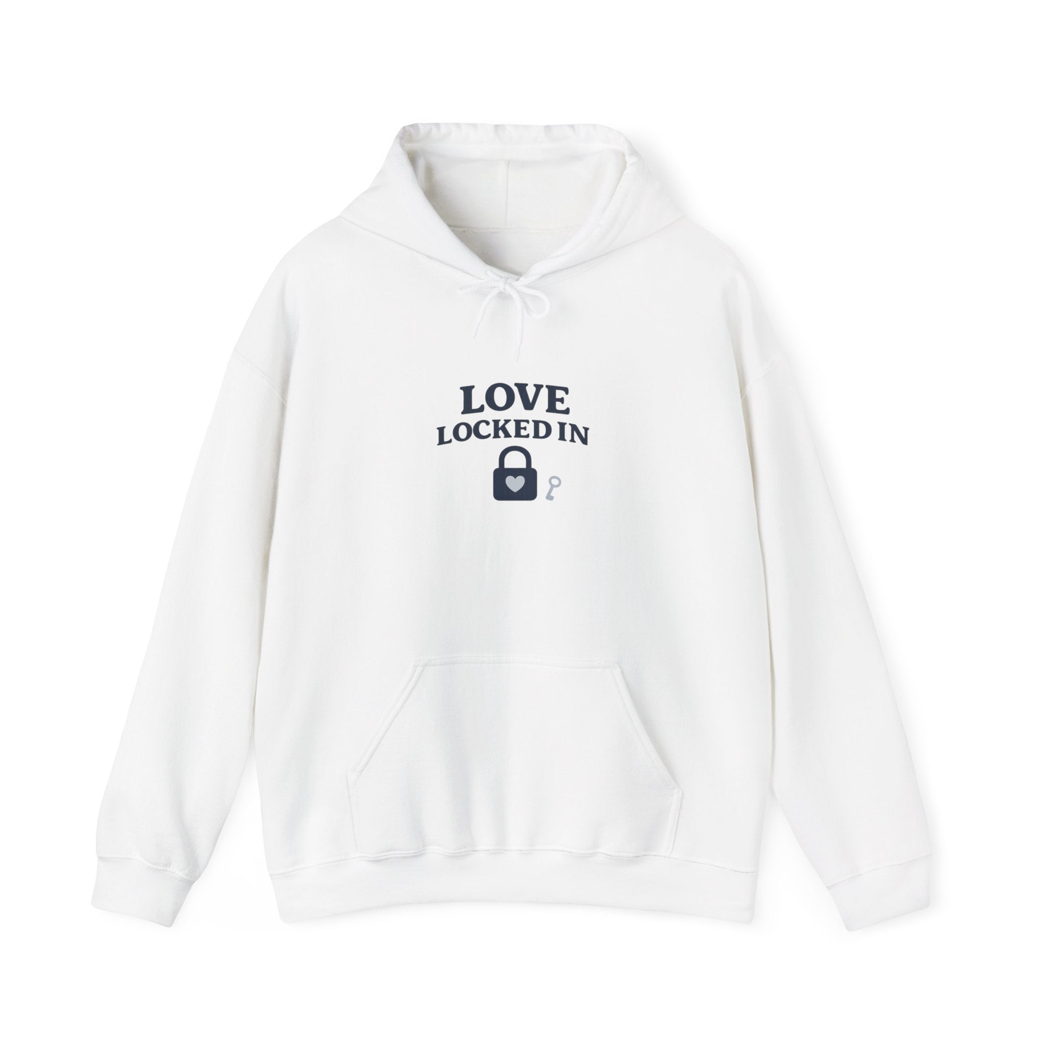 Love Locked In Hoodie — Romantic Padlock Graphic Pullover