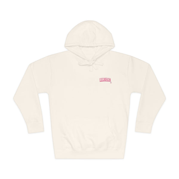 Hoodie — Minimal Red Script Chest Logo Fleece Hoodie