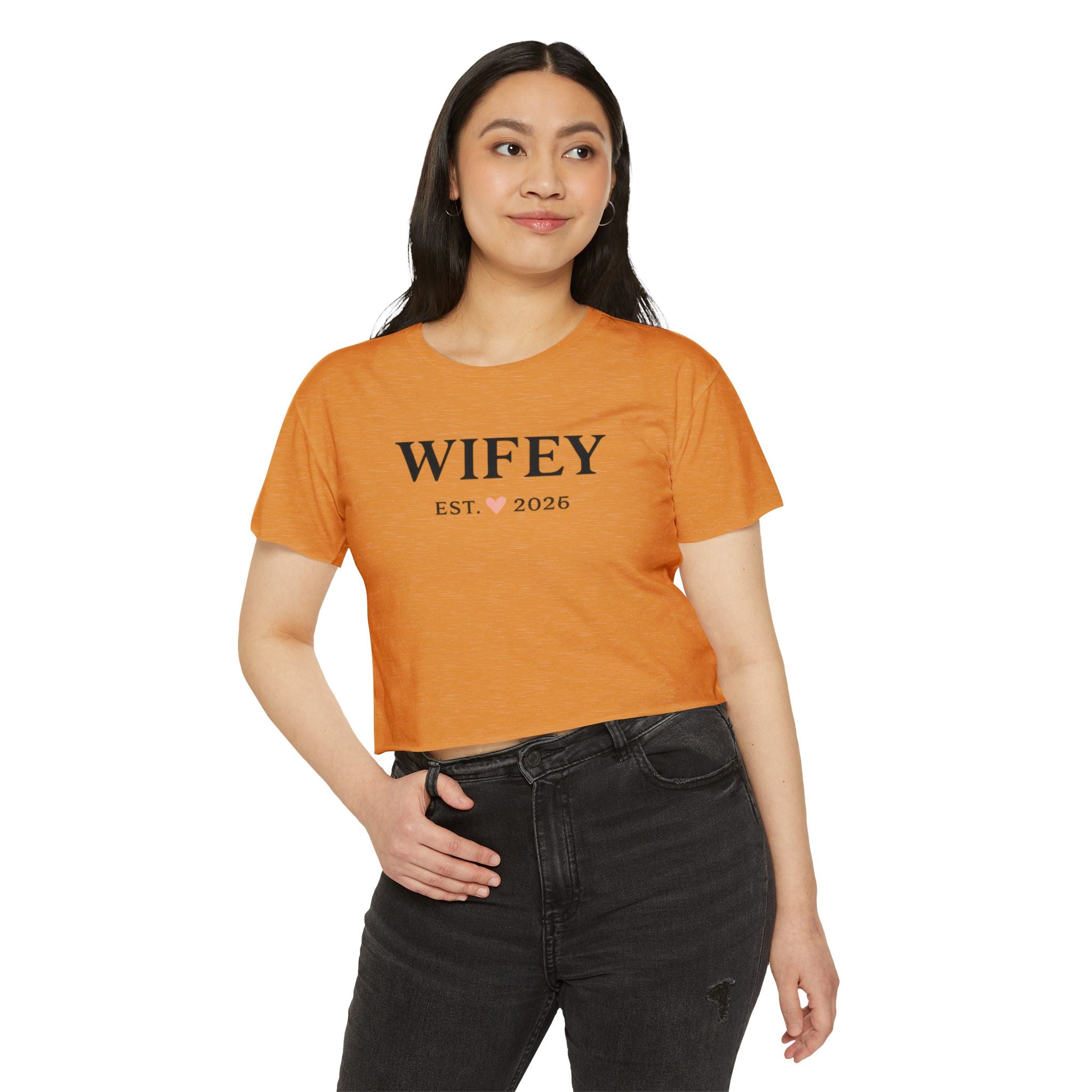 Wifey Crop Top — "WIFEY Est.  2026" Bridal Bachelorette Festival Tee