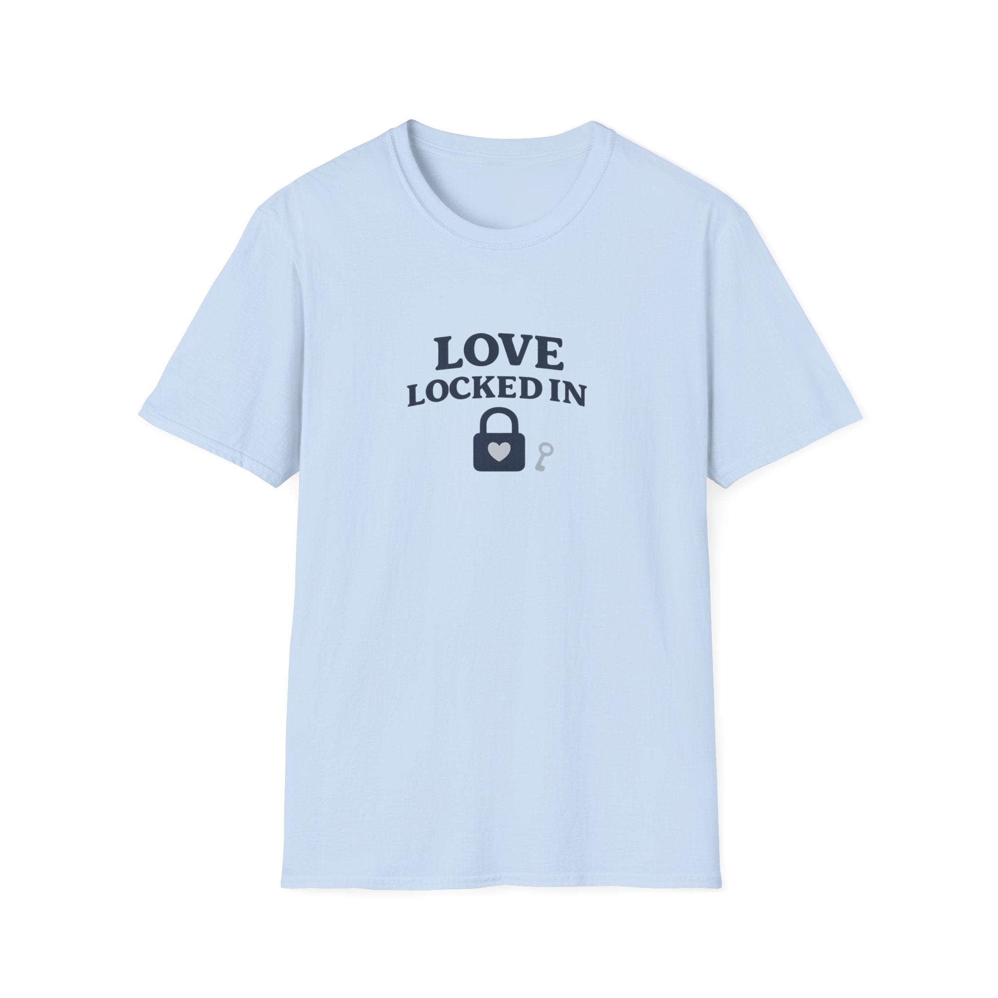 Love Locked In T-Shirt — Romantic Padlock Graphic Tee for Couples